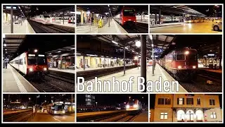 Night Train traffic @ Baden / Nachts am Bahnhof Baden, Aargau, Schweiz