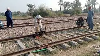 Engineering staff working on the railway track #youtube #viralvideo 