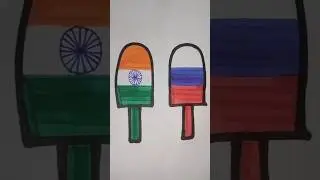 India 🇮🇳❤️🇷🇺 Russia Flag Drawing #art #india #russia #flag #shorts #viral