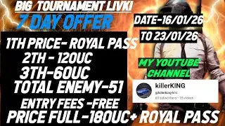 6th live  tournament fast join Royal pass first price my whatsApp no 8816856053 dm 7 day offer 10