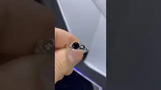 Black Moissanite Celtic Engagement Ring.