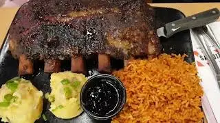DINNER AT TGI FRIDAYS RESTAURANT IN DUBAI #satisfying #yummy #beefbbq #beefribs #grilledchicken #fyp
