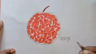Orange by paper tearing and pasting activity /paper tearing and pasting activity for kindergarten