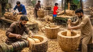 Incredible Artisans making mortar & pestle | Traditional factory production process |