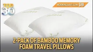 2-Pack: Hotel Life Bamboo Memory Foam Travel Pillows