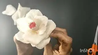 DIY Crepe paper rose making| #crepepapercraft #craft #flowercrafts #roseflower 