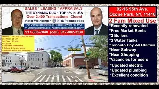 For Sale a Mixed Use  2 Family  and store at 92-16 95th Ave Ozone Park NY, 11416