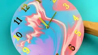 Paint Pouring Clock Kit Stardust Sorbet by Purple Ladybug