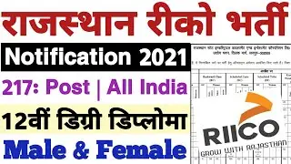 RIICO Recruitment 2021 | RIICO Rajasthan Vacancy 2021 | RIICO online form 2021 #rajasthannewvacancy