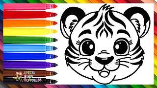 How to Draw a Tiger 🐯 Draw and Color a Tiger 🐅🌈 Drawings for Kids