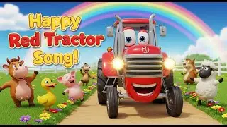Happy Red Tractor on the Farm | Farm Adventure for Kids | Farm Animals for Toddlers