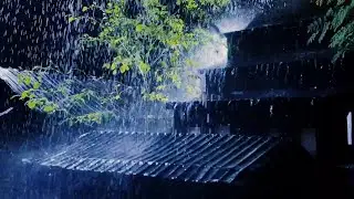 Fall Asleep Faster Roof Rain & Soft Thunder All Night 🌨