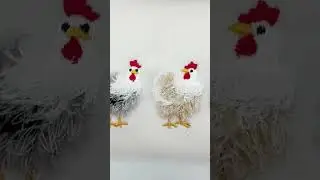 Fringed Farm Birds Chicken #birdembroidery #chicken