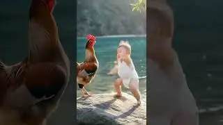 Kid vs chicken #ai #kids #meow #ytshorts
