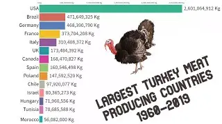 Largest Turkey Meat Producing Countries in the World 1960-2019