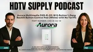 Aurora Multimedia DXB-8i-G2-W 8-Button 1-Gang Backlit Button Control Pad (White) with No Tariffs
