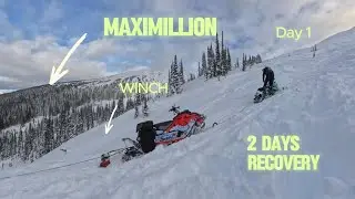 Broken track Snowmobile Recovery in Allan creek, Valemount,BC