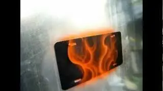 How to paint fire on a licence plate.