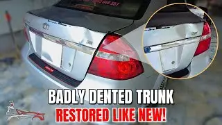 Badly Damaged Trunk Repair &ndash; Restored Like New  QD Car Painting