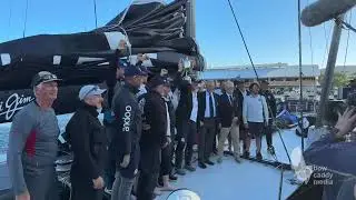 Rolex Sydney Hobart Yacht Race 2025 | Master Lock Comanche arrive at the dock in Hobart.