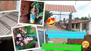 Voltei com os vídeos/ estamos finalizando a entrada,comprei plantas novas,para o recanto! 