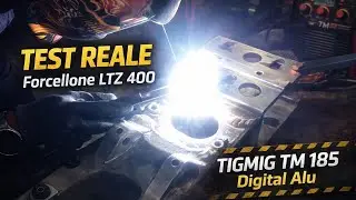 TIGMIG TM 185 Digital Alu &ndash; Test reale su forcellone LTZ 400 &ndash; Real workshop test