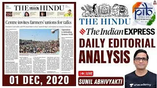 Editorial Analysis | 1 December 2020 | The Hindu | Indian Express | PIB | UPSC CSE 2021/22