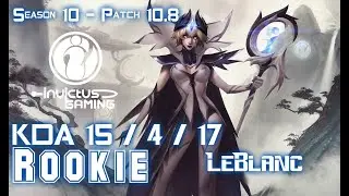 IG Rookie LEBLANC vs GALIO Mid - Patch 10.8 KR Ranked