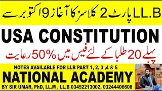 SALIENT FEATURES OF USA CONSTITUTION LECTURE 1 LLB PART 2