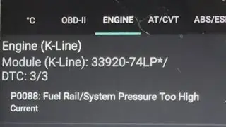 Swift P0088 Fuel rail pressure system too high