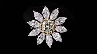 1.27 ct Light Yellow VS2 Certified Diamond Floral Ring - Orogem Jewelers