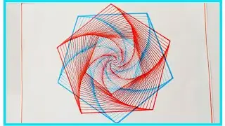 How to draw Easy Geometric Pattern | Spirograph Pattern in Pentagon |pen pencil & paper