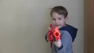 Asher With His Nerf Gun Mega Rotofury