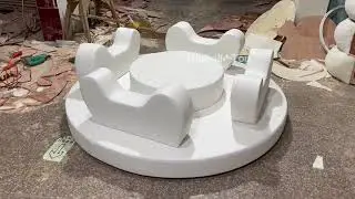 Minimalist White Soft Play Seating Set for Toddlers | Round Indoor Furniture by Globalltoy