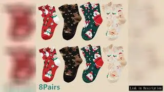 8 Pairs/Set Cute Christmas Socks Cotton Breathable Fashoin Funny Middle Tube Sock Comfortable Casual