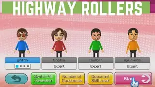 Wii Party U | Highway Rollers (Expert Difficulty) | Goblin Griff vs Sophia vs Dunbar vs Hyun-Woo