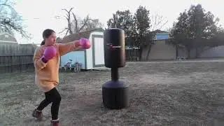 Dip In and Slip then Skip Out,  combinations on the heavy bag.