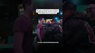 Moment a random dude stared down Rampage Jackson without realizing who he was #rampagejackson #kick
