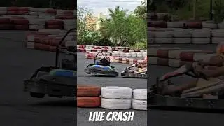 Live crash at burnout go karting #burnout #crash
