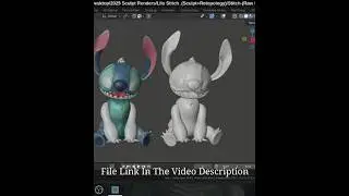 Stitch 3d Sculpt+File Link #liloandstitch #disney #disneyanimation #3d #animation