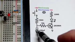 LED delayed off with fade circuit using NPN BJT and capacitor