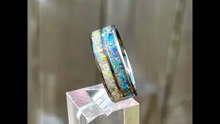 8mm Titanium Dual Channel Cremation Ring