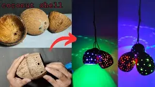 Beutiful decoration lights make with coconut shell 🥥🌴 | room decor lights making | crafts