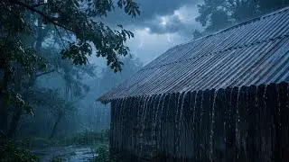 Heavy Rain at Night with Thunder 🌙 | Sleep Fast, Beat Insomnia & Anxiety