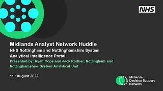 MAN Huddle: NHS Nottingham and Nottinghamshire System Analytical Intelligence Portal - 11/08/22
