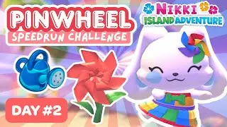 DAY 2 OF THE PINWHEEL FLOWER CHALLENGE 🌈 | Hello Kitty Island Adventure Speedrun Challenge