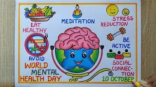 World Mental Health Day Drawing,10th Oct| World Mental Health Day Poster drawing easy| Easy poster