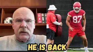 Andy Reid says Travis Kelce is back in training, ending retirement rumors.