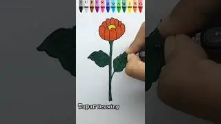 Red flower#drawing #drawingvideo #art #viral #easydrawing #howtodraw #trending #painting