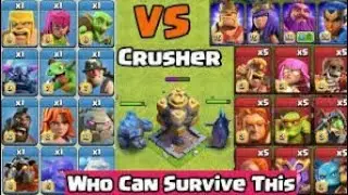Max crusher v/s all max troops #real clasher #coc